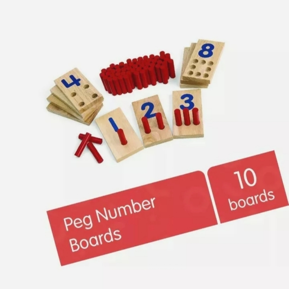 Hands on learning to count add subtract real wood pieces heavy duty New in Box